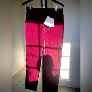 NWT Women’s Theory Slim Trousers size 6 “Mulbery” warm purple/red wine hue.